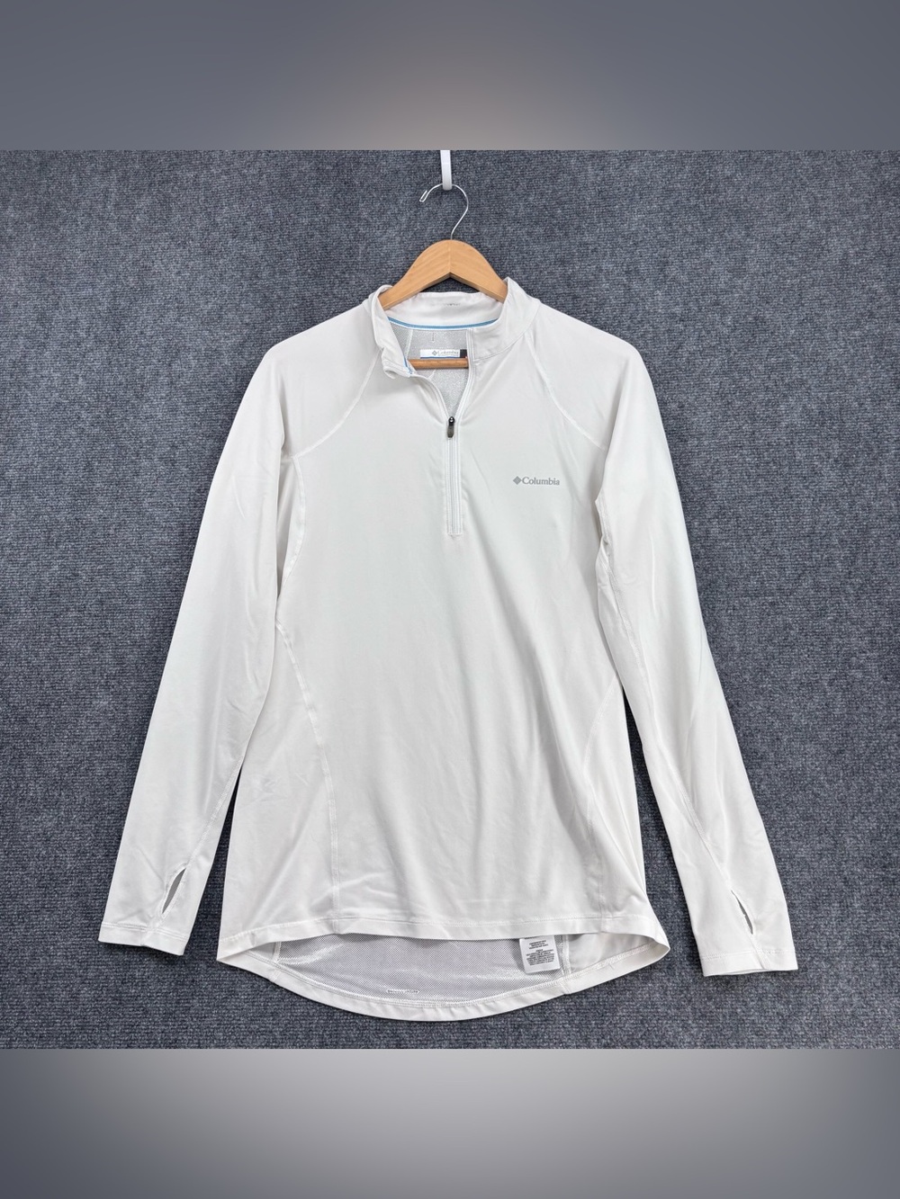 Columbia White Omni Heat Baselayer Thermal Gorpcore Outdoor 1/4 Zip Men’s L
